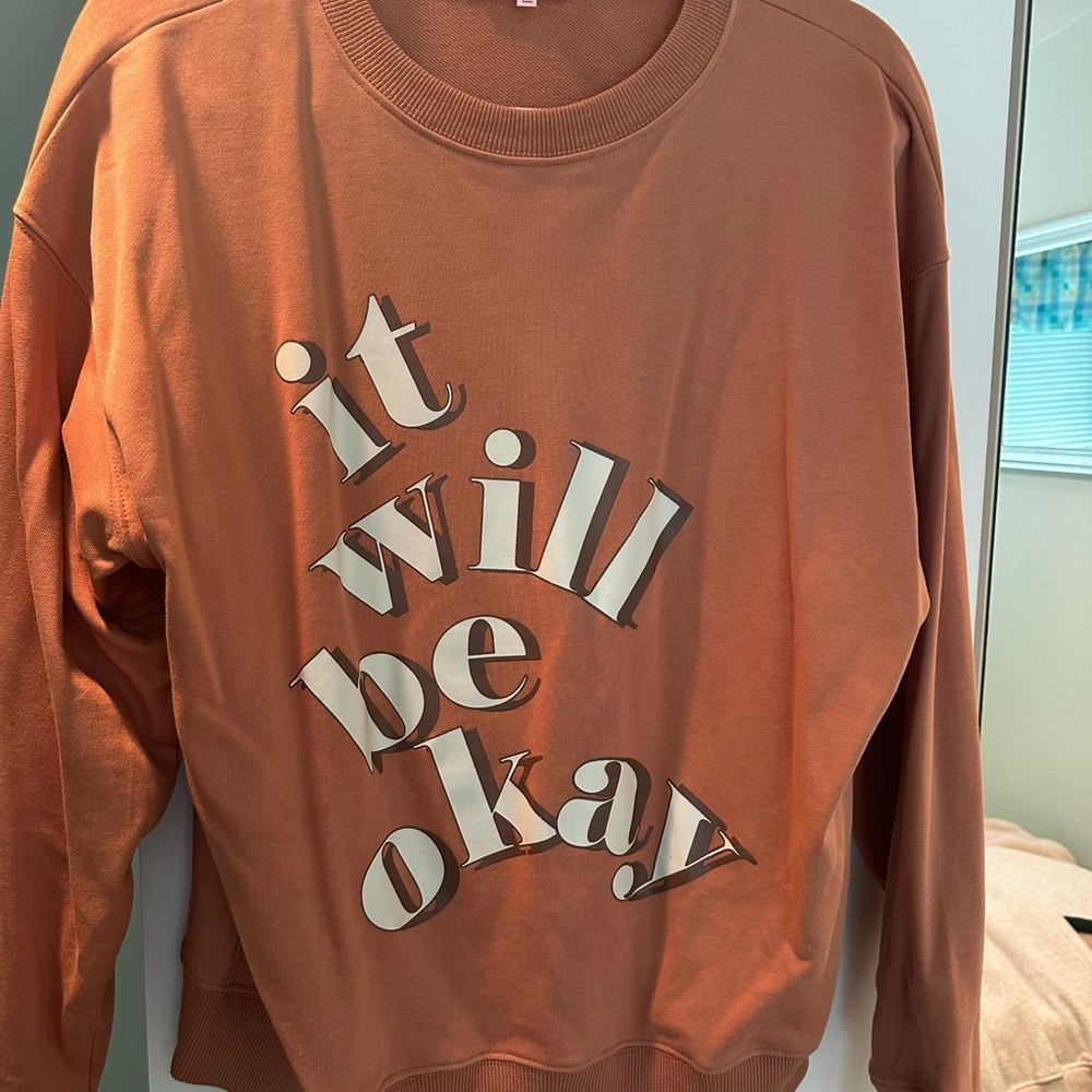 Women's Orange Sweater - 'It Will Be Okay'